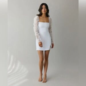 Park & Fifth Leslie White Puff Sleeve Dress